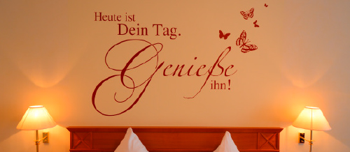Beispielmotto in allen Zimmern in Möhringers Schwarzwald Hotel